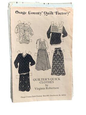 Osage County Quilt Factory Quilter’s Misses Dress Shirt Uncut Sewing Pattern